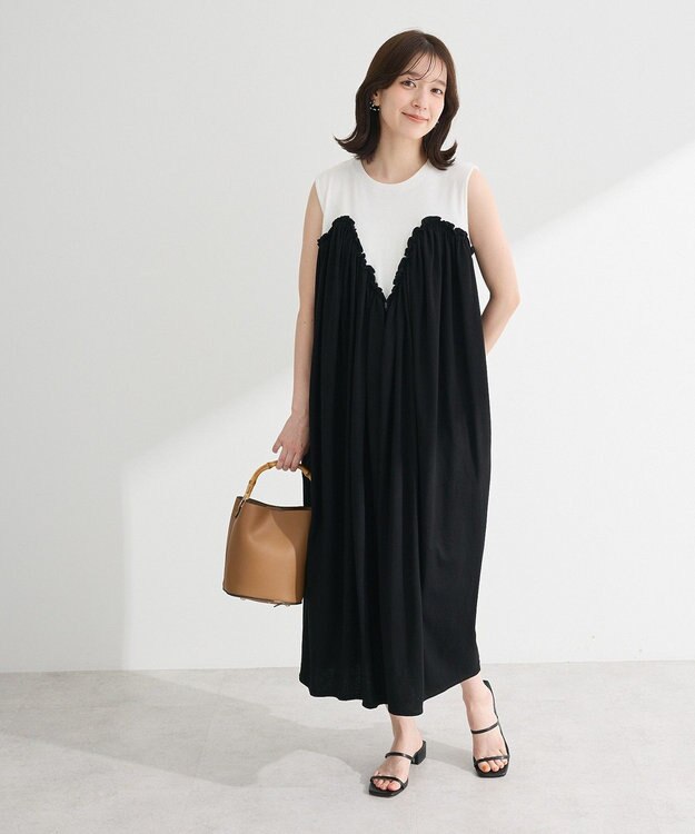 Green Parks ・ＳＵＧＡＲ　ＳＰＯＯＮ　ギャザーノースリーブワンヒ Off White