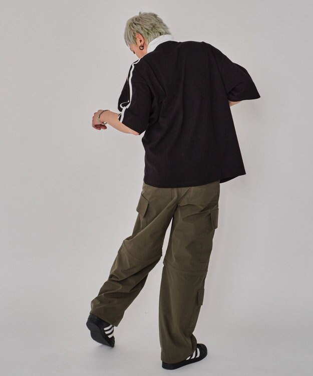 WEGO 【MLサイズ展開】2WAYリップストップカーゴパンツ カーキ