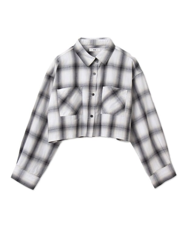 WEGO オンブレチェックショートシャツ ホワイトチェック1