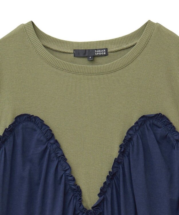 Green Parks ・ＳＵＧＡＲ　ＳＰＯＯＮ　ギャザーノースリーブワンヒ Khaki