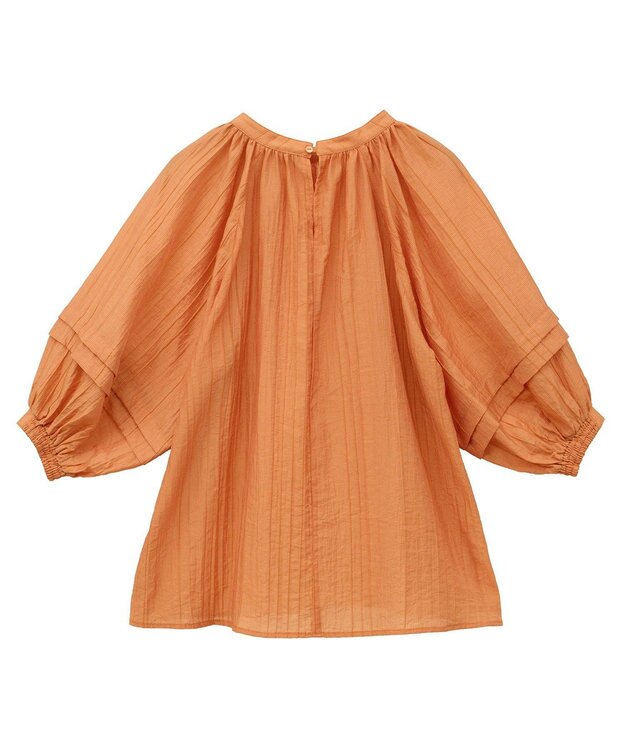 CRAFT STANDARD BOUTIQUE ストライプジャカードパフスリーブブラウス Orange
