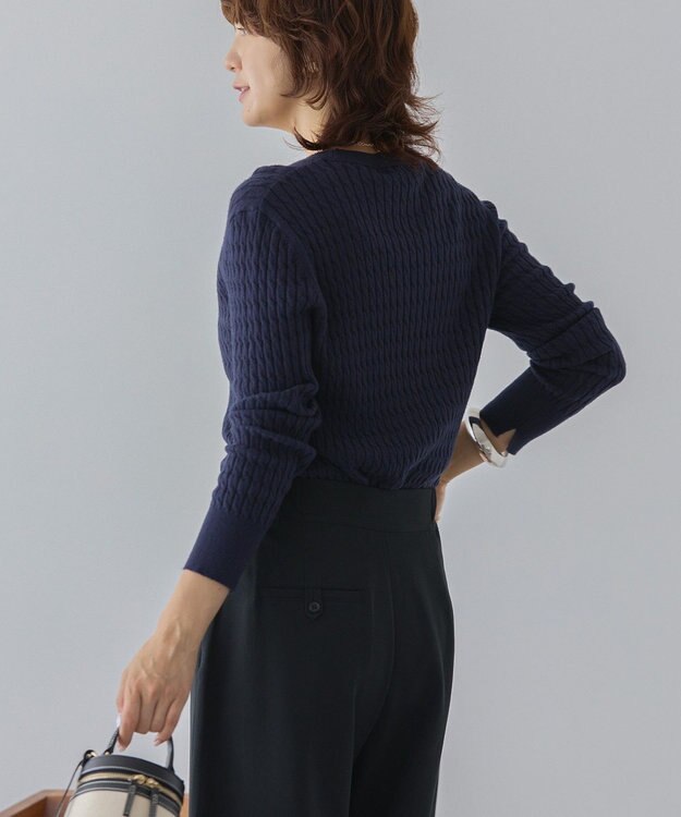 AMERICAN HOLIC ミニケーブルショート丈プルオーバー Navy