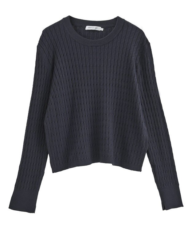 AMERICAN HOLIC ミニケーブルショート丈プルオーバー Navy