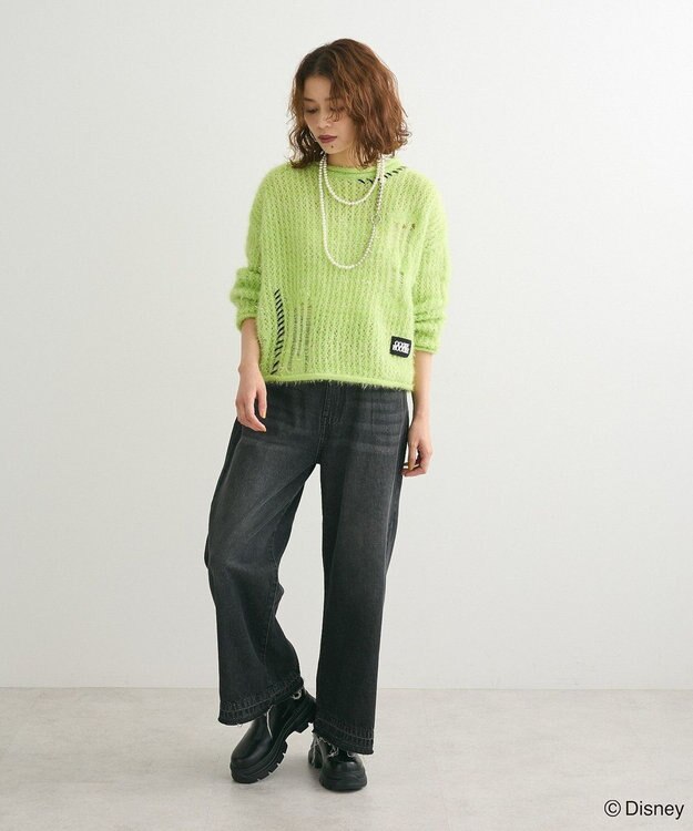 Green Parks ナイトメア／ラメメッシュニットプルオーバー Green