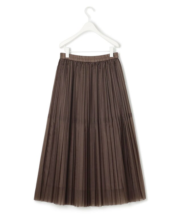 ICB 【洗える】シアープリーツオーガン スカート ソイル系