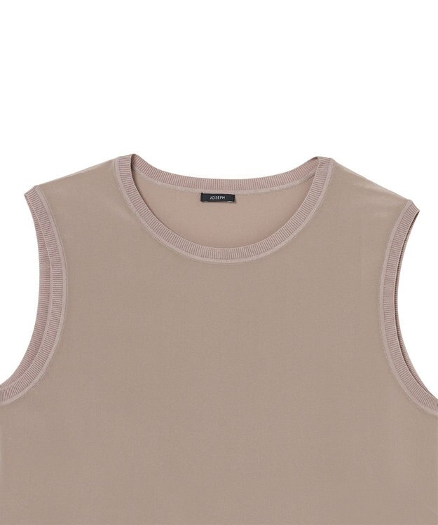 JOSEPH 【洗える】クレープ ド ソワ　ノースリーブブラウス Escargot