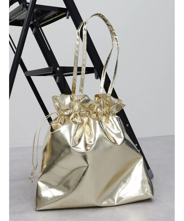 CRAFT STANDARD BOUTIQUE メタリック巾着トート Gold