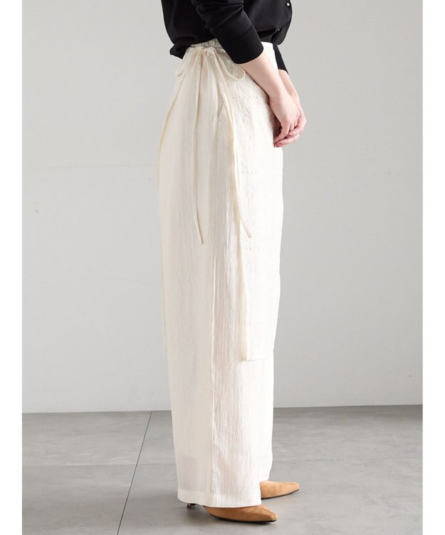 Te chichi チーフ刺繍ラップスカート付きパンツ オフホワイト