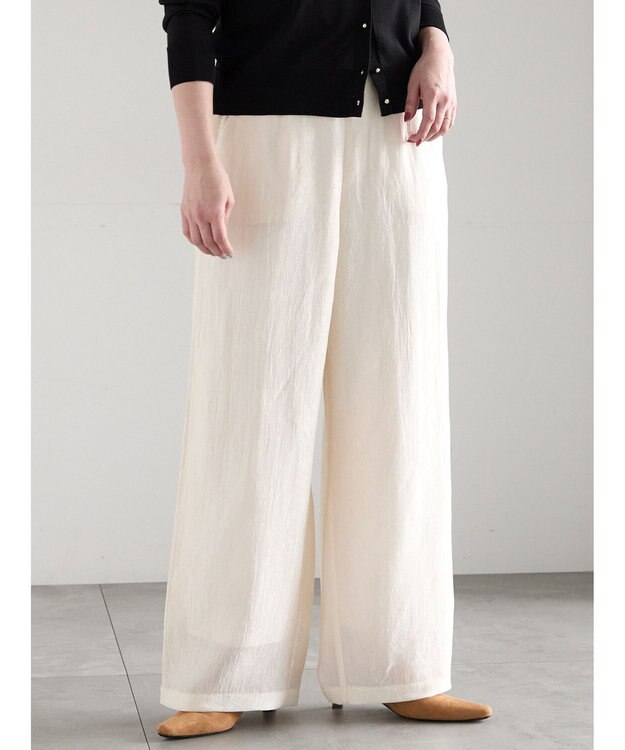 Te chichi チーフ刺繍ラップスカート付きパンツ オフホワイト