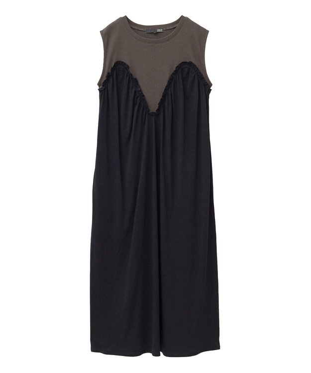 Green Parks ・ＳＵＧＡＲ　ＳＰＯＯＮ　ギャザーノースリーブワンヒ Charcoal Gray