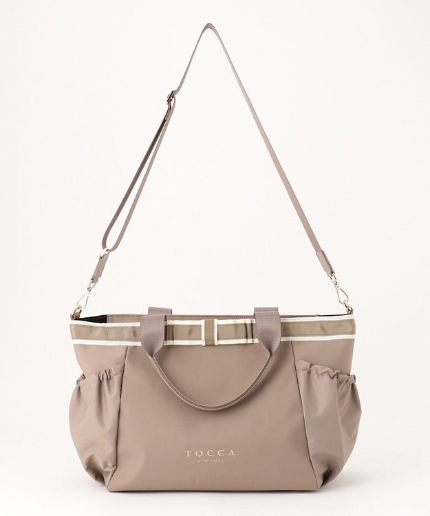 TOCCA DUAL RIBBON NYLON TOTE L トートバッグ L ベージュ系
