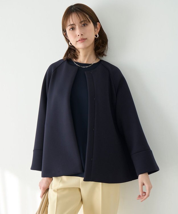 UNFILO ダブルフェイス ショートコート ネイビー