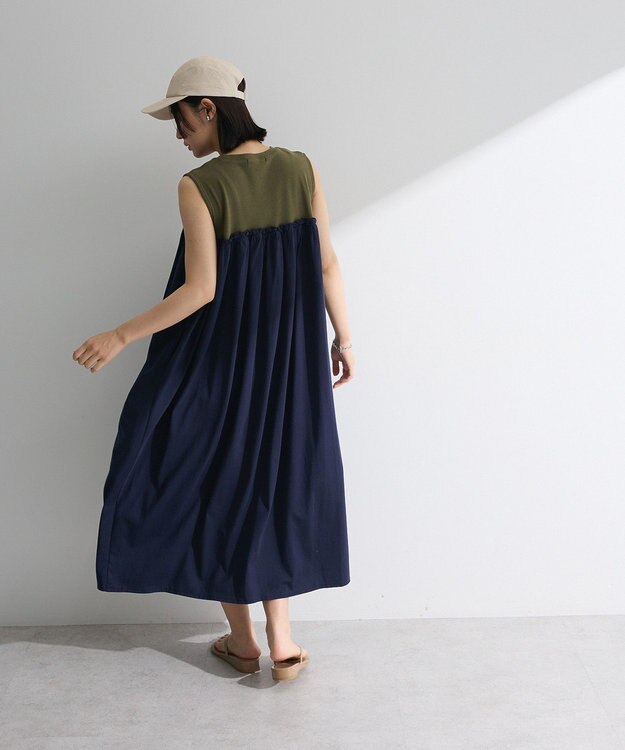 Green Parks ・ＳＵＧＡＲ　ＳＰＯＯＮ　ギャザーノースリーブワンヒ Khaki