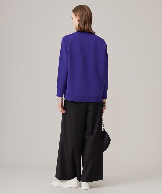 ICB 【洗える】 ウールヴィスコースストレッチ タックパンツ ブラック系