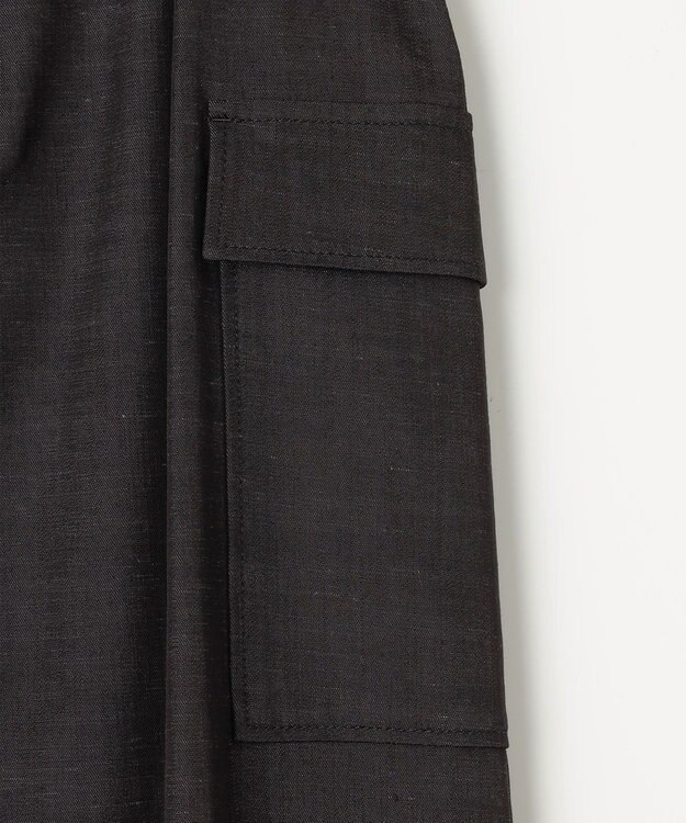 23区 【洗える】デニムライクシャンブレー Iライン スカート ブラック系