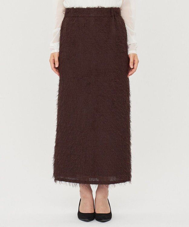 uncrave 【手洗い可】フリンジ ジャガード スカート（uncrave STANDARD） ブラウン