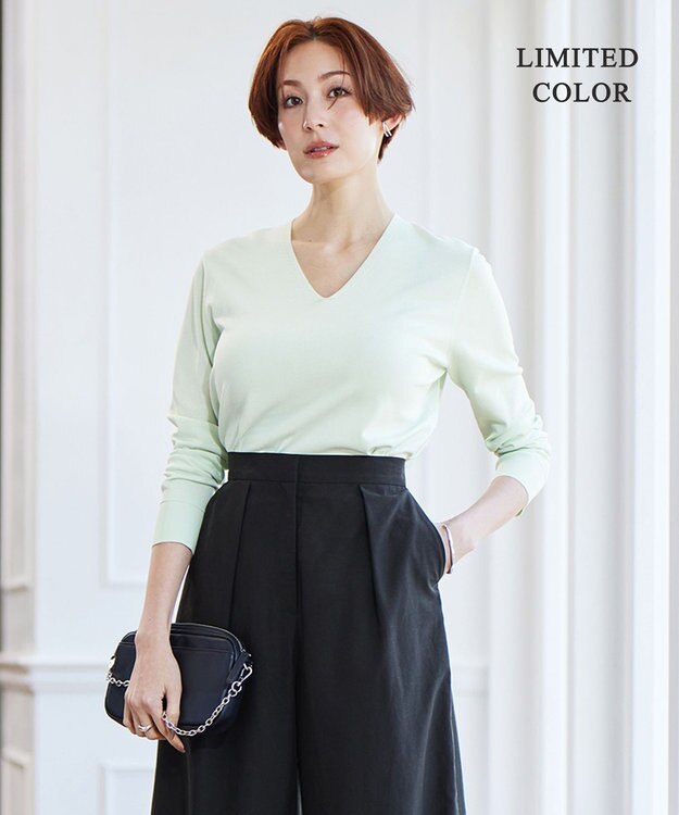 ICB 【WEB限定カラーあり】 シンセティックハイゲージ Vネックプルオーバー アイスグリーン系［WEB限定］