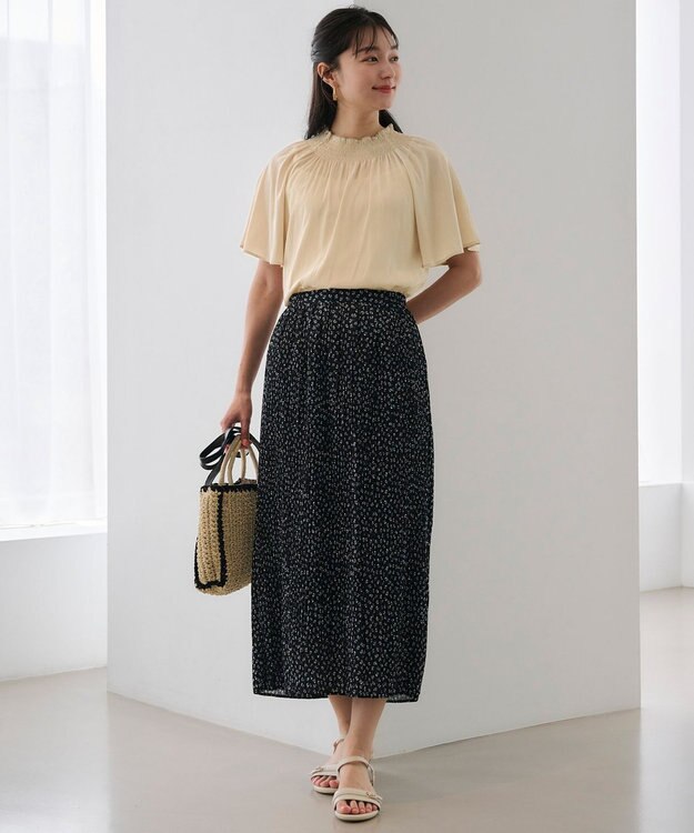 ANY SIS 【洗える】ナロー プリーツスカート ブラック系3