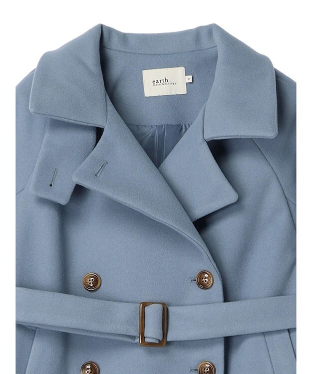 earth music&ecology ２ｗａｙカラーロングコート Blue