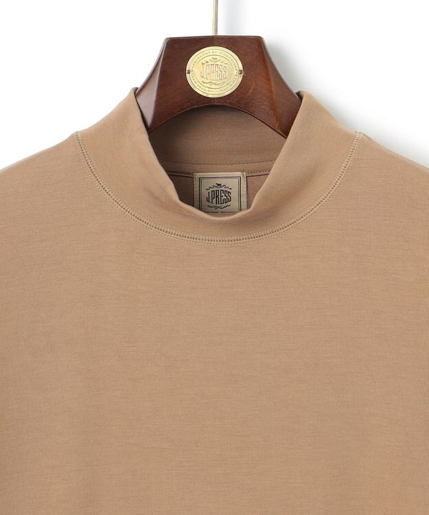 J.PRESS MEN ダウンファブリック モックネック Tシャツ ベージュ系