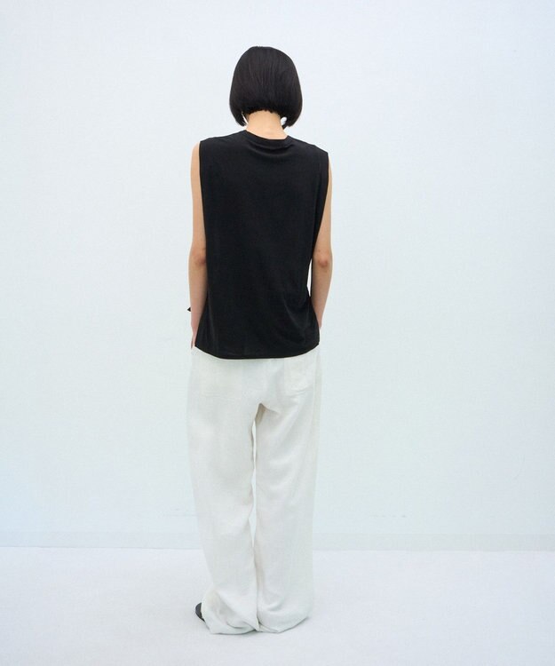 ATON SHRINK FRESCA JERSEY | スリーブレスプルオーバー BLACK