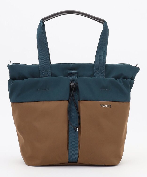Y'SACCS ドローストリング コンビカラー2WAYトート ブルー