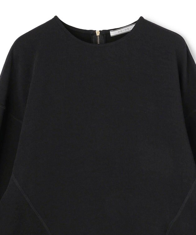 BEIGE， BROOM / スウェット風ライトフォルムプルオーバー Black