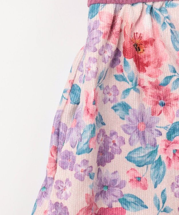 ANY KIDS 花柄ドッキングワンピース ピンク