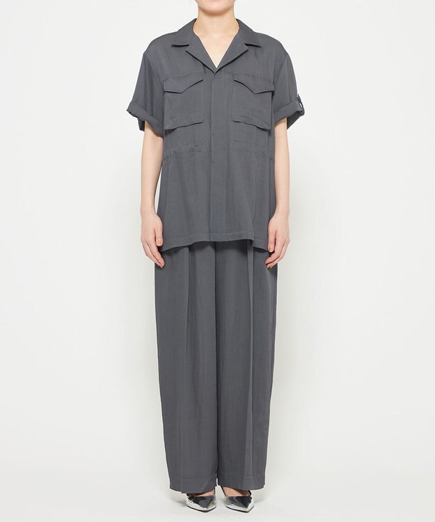 uncrave ドレープツイル ミリタリー ジャケット ブルーグレー