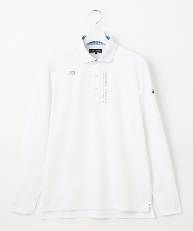 23区GOLF 【MEN】【UVケア 】ベーシック 長袖ポロシャツ ホワイト系