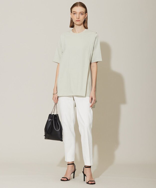 ICB L 【接触冷感・UVケア・洗える】コンフォートプレーティング デザインカットソー ピスタチオ系