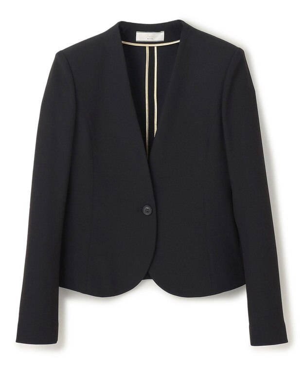 BEIGE， 【L-size・セットアップ対応】LUIZA / ノーカラージャケット Black