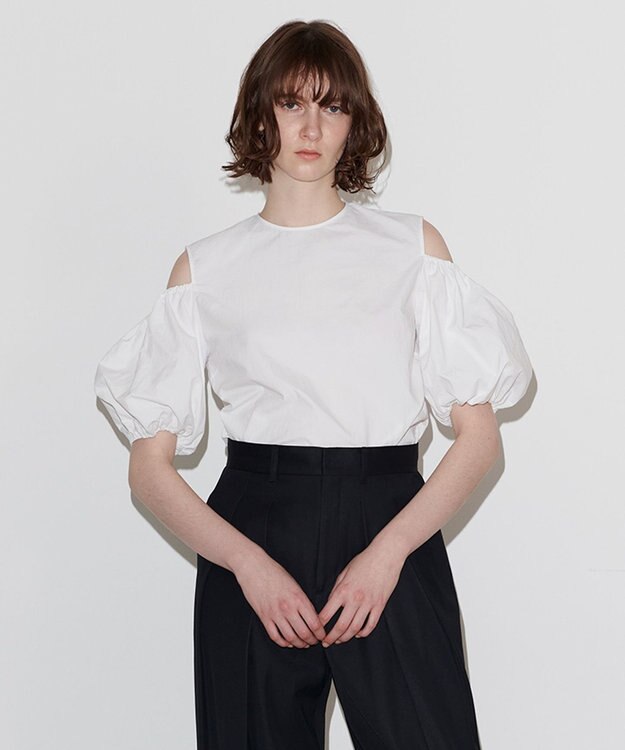 NAVE 【Nave　撥水機能・UVカット・透湿・接触冷感】ナイロンワッシャー ブラウス ホワイト系