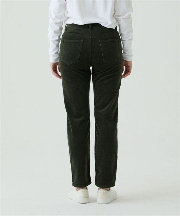 caqu レギュラーストレート 裏起毛コーデュロイパンツ olive