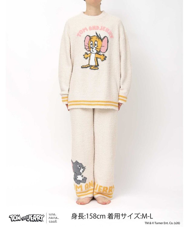 une nana cool トムとジェリー × une nana cool プルオーバー＆ロングパンツセット ベージュ