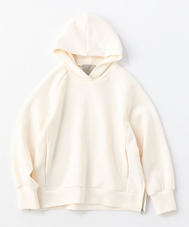 UNFILO L 【洗える】ダブルフェイス サイドZIPフーディ オフ