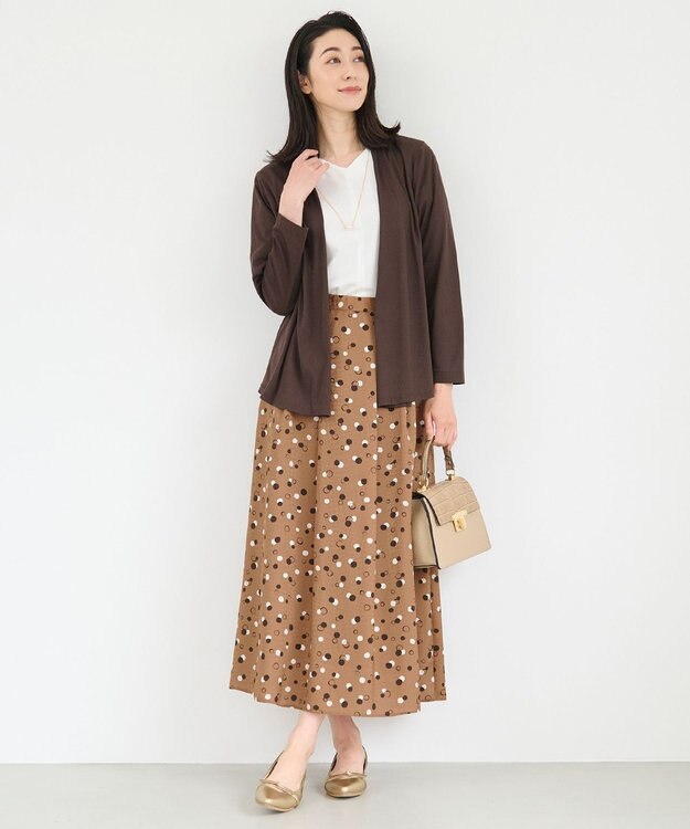 自由区 【好評につき新色追加・接触冷感・UVカット・洗える・XSサイズあり】ハンディカーディガン ミドル丈 （新色）ダークブラウン系