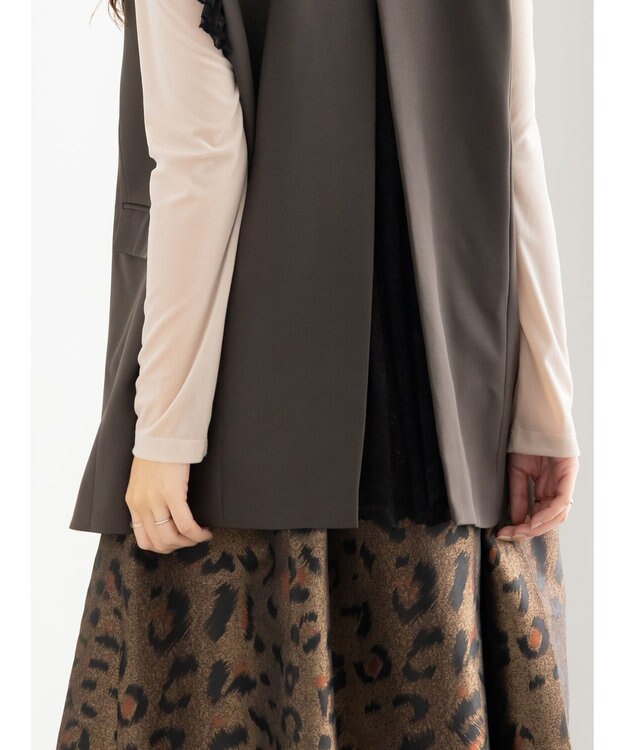 Te chichi レースドッキングテーラードジレ ダークブラウン