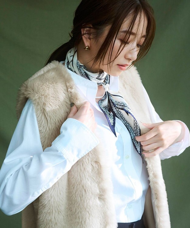 23区 ECOPEL エコファー コンビ ジレ ベージュ系