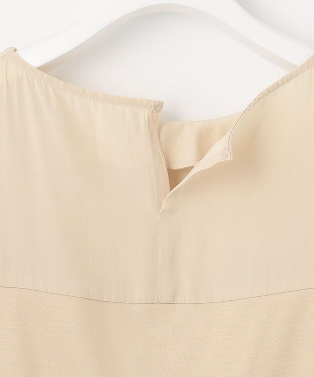 自由区 【セットアップ可/洗える】ブライトサテンライト ジャージーコンビ カットソー ベージュ系