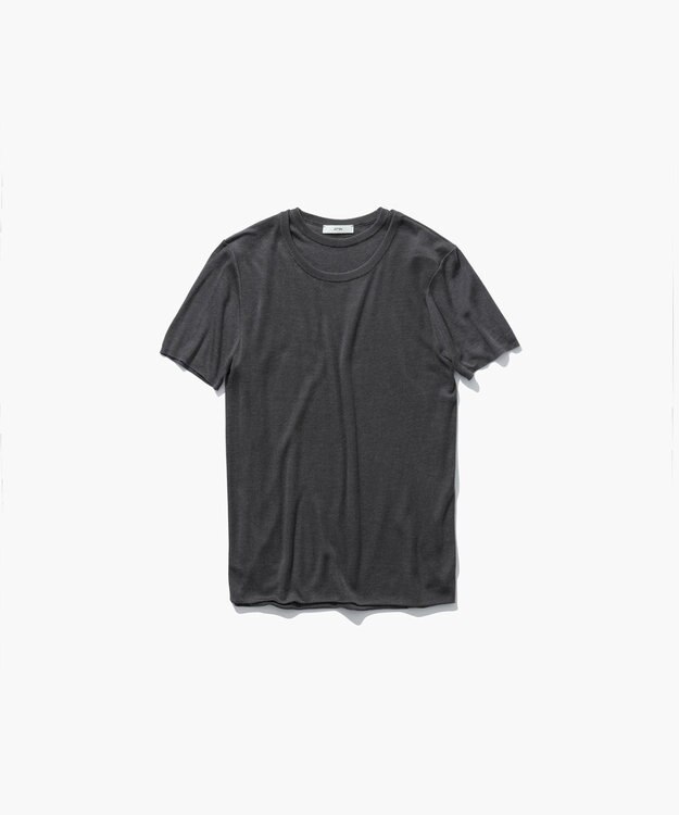 ATON SILK BLENDED CIRCULAR RIB | フィットレイヤードＴシャツ CHARCOAL GRAY