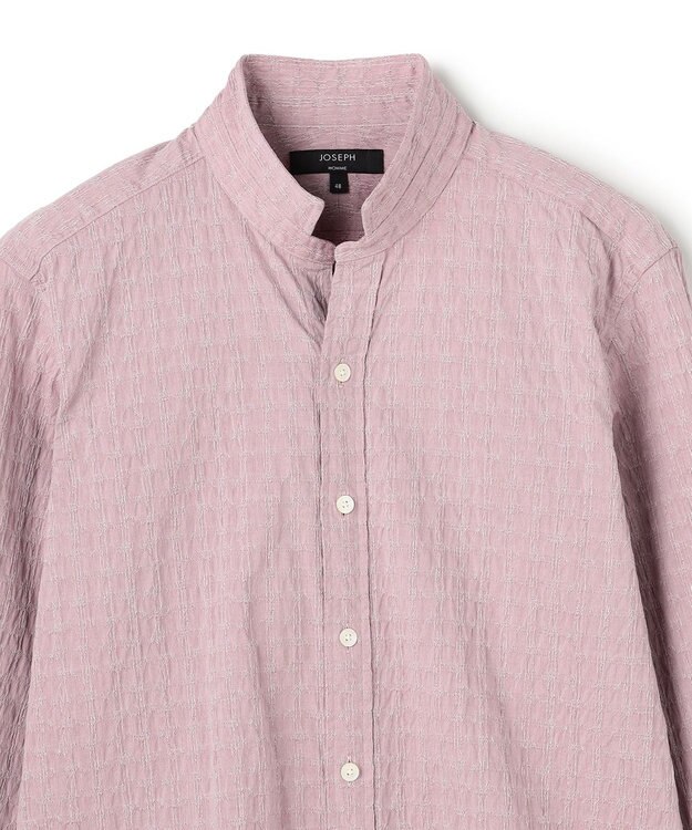 JOSEPH HOMME 新柄【オリジナル素材】ラティスジャガードストレッチ　ウィングカラーシャツ ピンク系