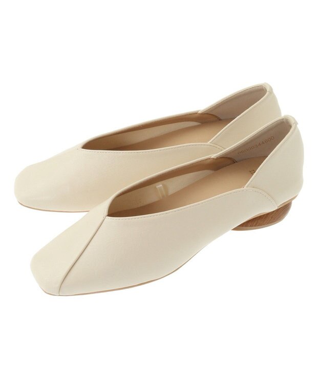 Green Parks ・ｍｉｎｉａ　ウッドヒールパンプス Ivory