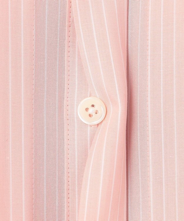 自由区 【カタログ掲載】ドレープブロードタック ブラウス ピンク×白ライン