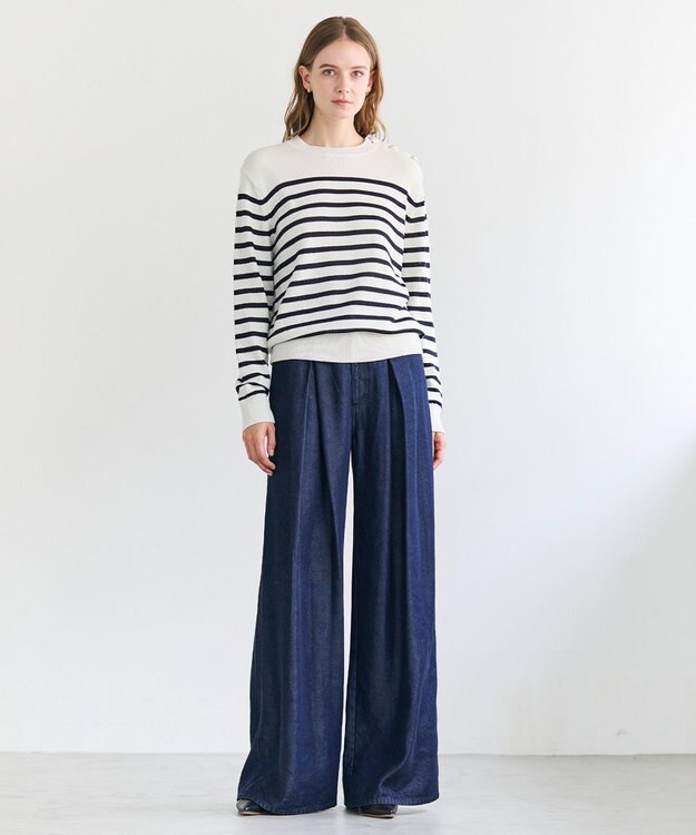 BEIGE， FRANKLIN / ドレープタックワイドパンツ Indigo