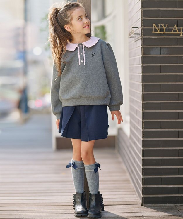 組曲 KIDS 【150-160㎝】ダンボールニット トレーナー グレー系