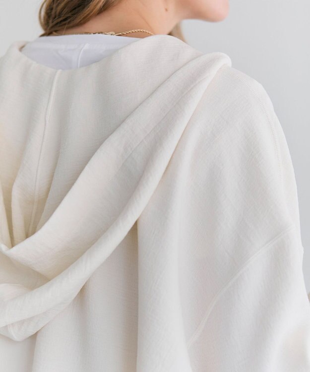 BEIGE， BROOM / スウェット風コンパクトライトパーカー Ecru