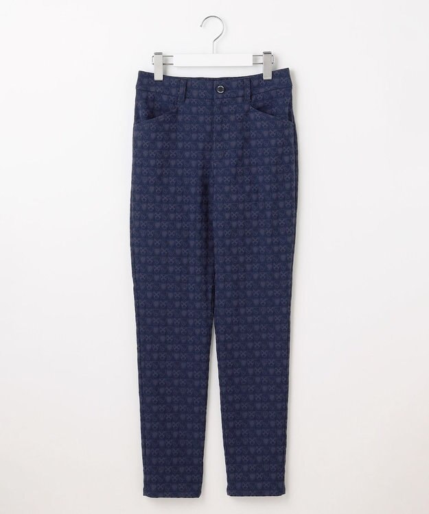 23区GOLF 【WOMEN】エンブレム柄ジャガードスキニーパンツ ネイビー系5