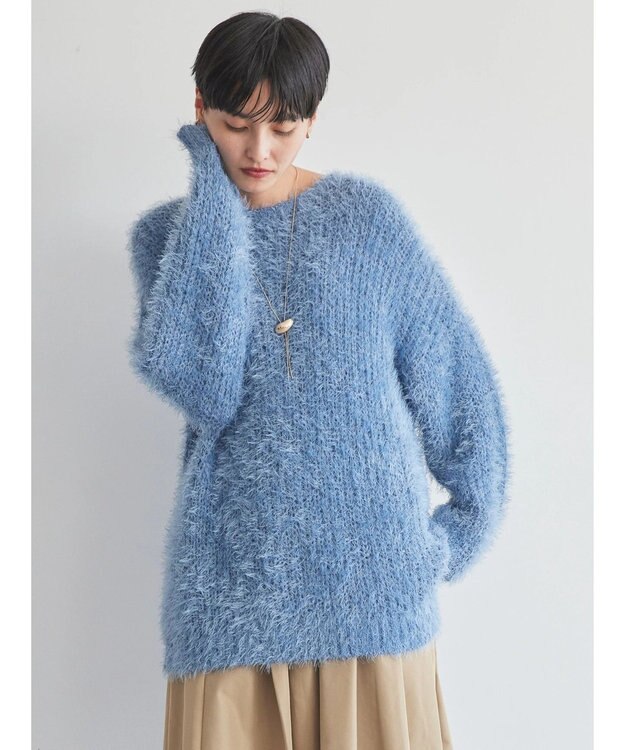 AMERICAN HOLIC シャギーゆるっとニットプルオーバー Blue