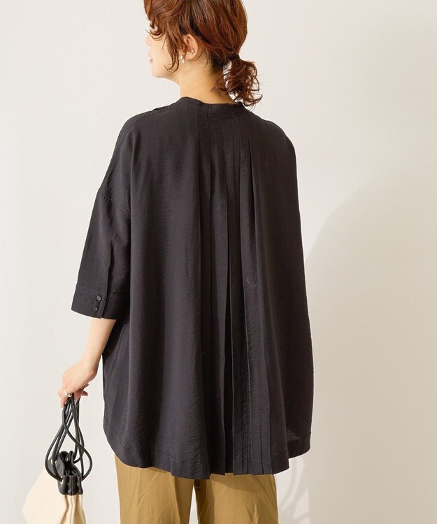 AMERICAN HOLIC 【WEB限定】接触冷感バンドカラーシャツチュニック Black